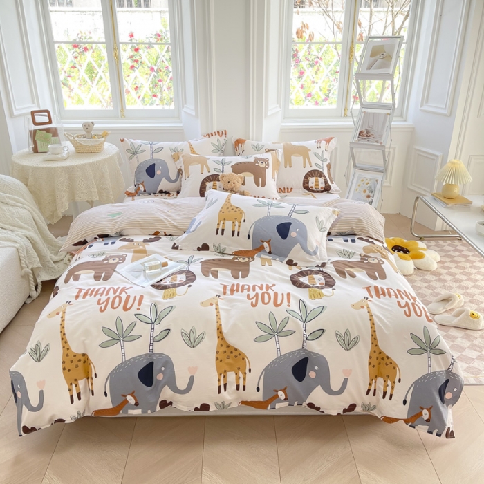 91家纺网 家纺一手货源 找家纺 绵庭 2022年秋冬12868全棉四件套 森林聚会