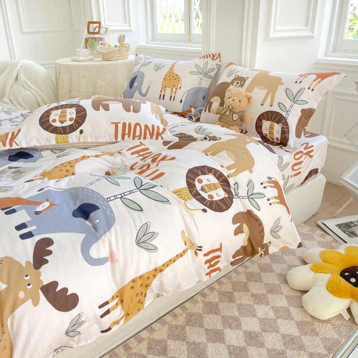 91家纺网 家纺一手货源 找家纺 绵庭 2022年秋冬12868全棉四件套 森林聚会