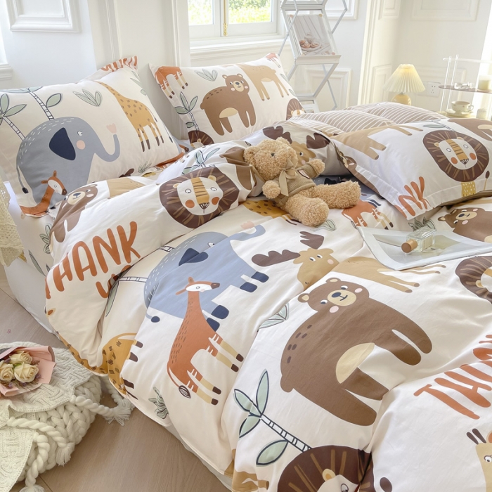 91家纺网 家纺一手货源 找家纺 绵庭 2022年秋冬12868全棉四件套 森林聚会