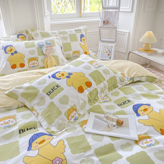 91家纺网 家纺一手货源 找家纺 绵庭 2022年秋冬12868全棉四件套 萌趣鸭