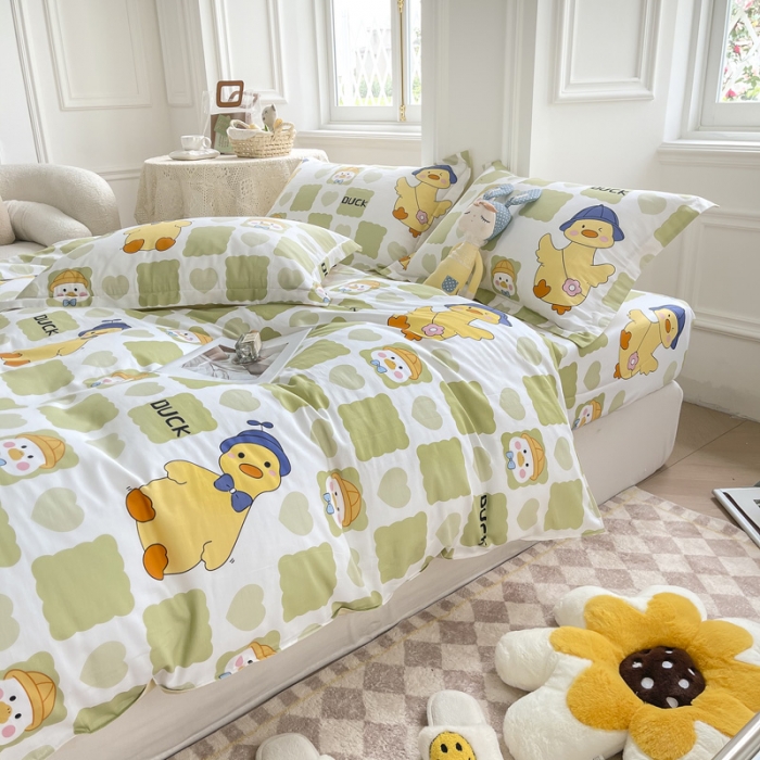 91家纺网 家纺一手货源 找家纺 绵庭 2022年秋冬12868全棉四件套 萌趣鸭