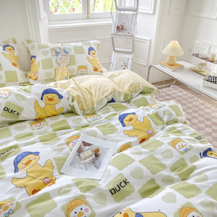 91家纺网 家纺一手货源 找家纺 绵庭 2022年秋冬12868全棉四件套 萌趣鸭