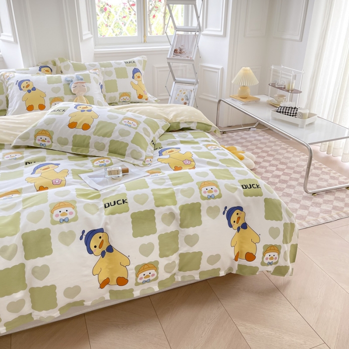 91家纺网 家纺一手货源 找家纺 绵庭 2022年秋冬12868全棉四件套 萌趣鸭