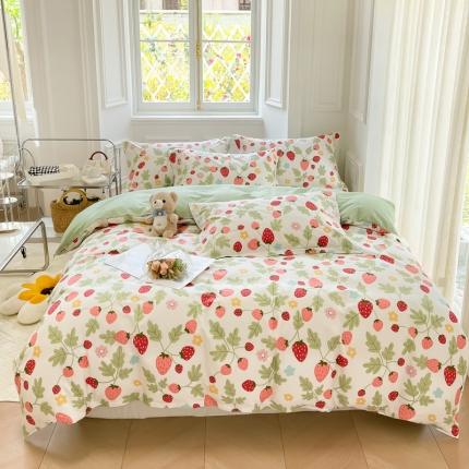 绵庭 2022年秋冬12868全棉四件套 红梅仙草