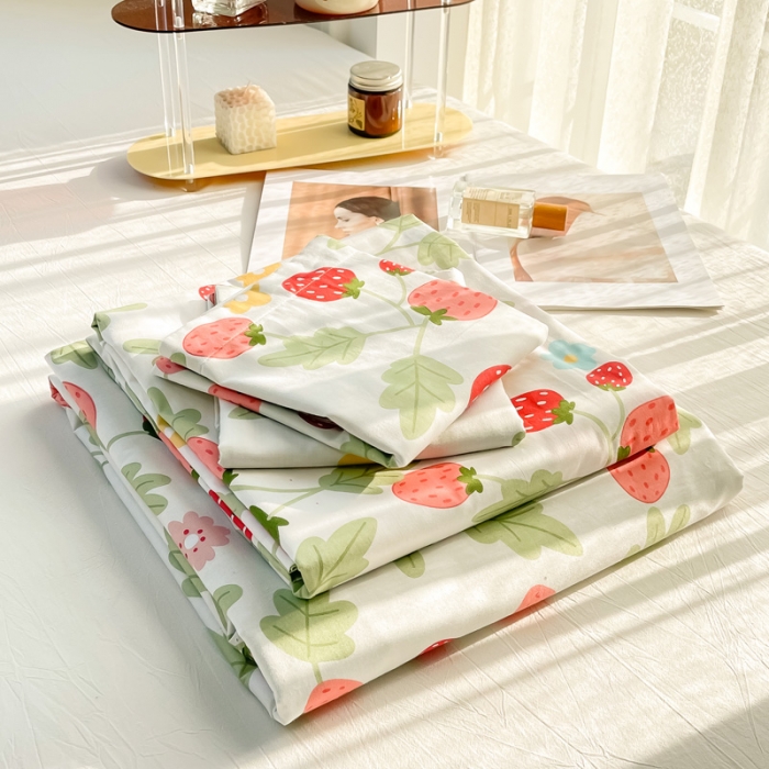 91家纺网 家纺一手货源 找家纺 绵庭 2022年秋冬12868全棉四件套 红梅仙草