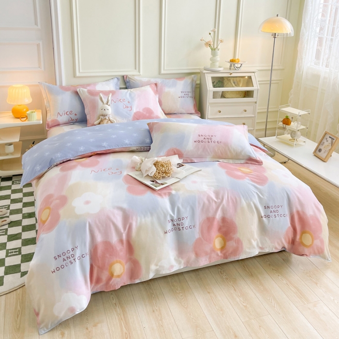 91家纺网 家纺一手货源 找家纺 绵庭 2022年秋冬12868全棉四件套 风熏花暖