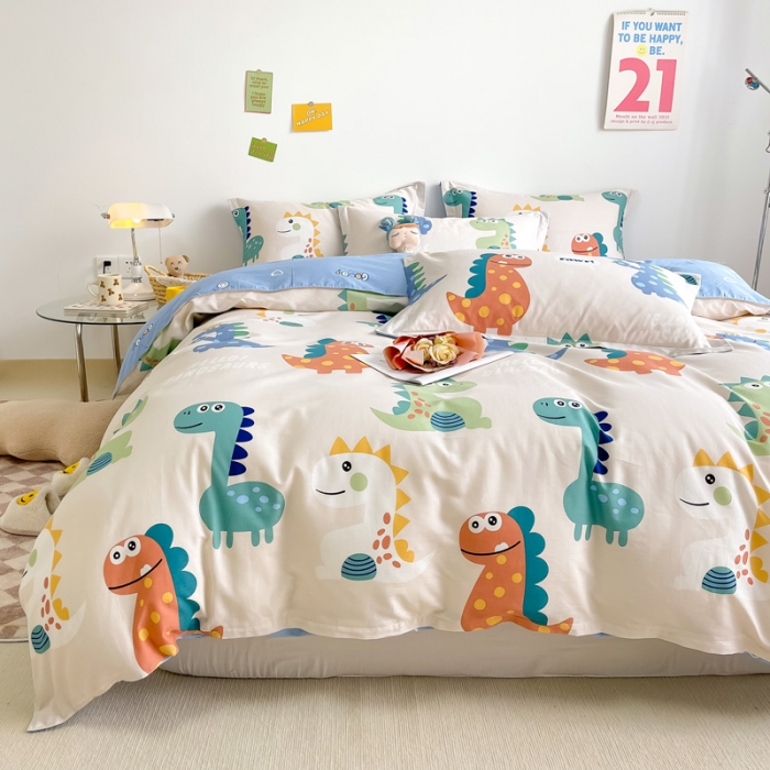 91家纺网 家纺一手货源 找家纺 绵庭 2022年秋冬12868全棉四件套 动漫恐龙