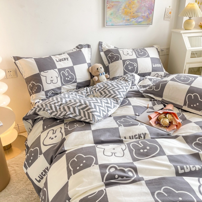 91家纺网 家纺一手货源 找家纺 绵庭 2022年秋冬12868全棉四件套 班尼小熊