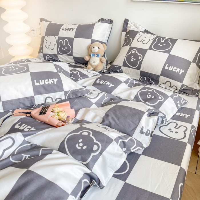 91家纺网 家纺一手货源 找家纺 绵庭 2022年秋冬12868全棉四件套 班尼小熊