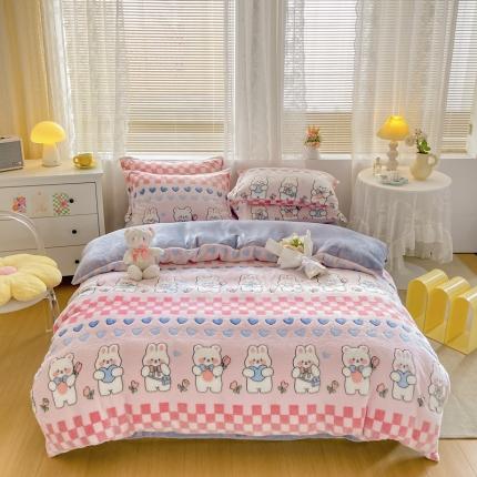 91家纺网 家纺一手货源 找家纺 （总）优家居 2023新款加厚保暖雪花绒四件套