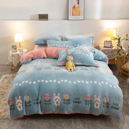 91家纺网 家纺一手货源 找家纺 （总）优家居 2023新款加厚保暖雪花绒四件套