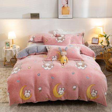 91家纺网 家纺一手货源 找家纺 （总）优家居 2023新款加厚保暖雪花绒四件套