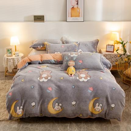 91家纺网 家纺一手货源 找家纺 （总）优家居 2023新款加厚保暖雪花绒四件套