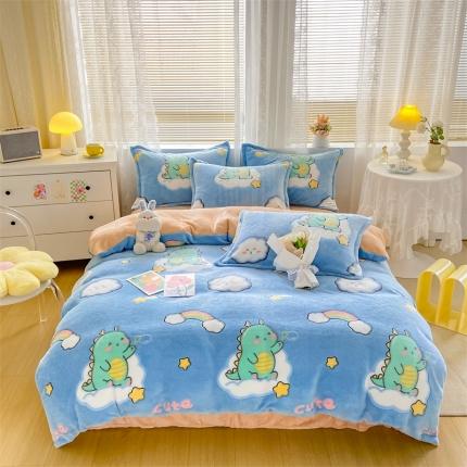 91家纺网 家纺一手货源 找家纺 （总）优家居 2023新款加厚保暖雪花绒四件套