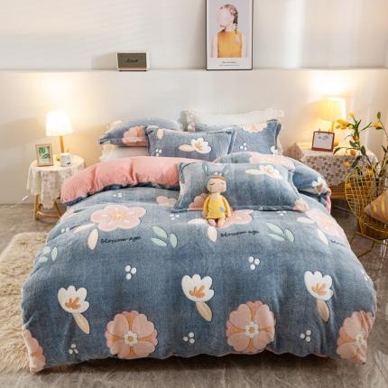 91家纺网 家纺一手货源 找家纺 （总）优家居 2023新款加厚保暖雪花绒四件套