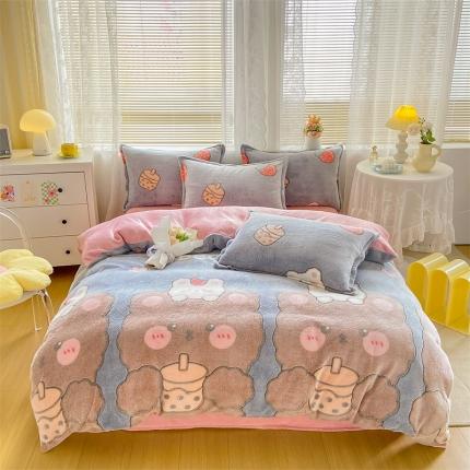 91家纺网 家纺一手货源 找家纺 （总）优家居 2023新款加厚保暖雪花绒四件套