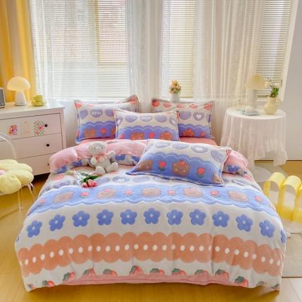 91家纺网 家纺一手货源 找家纺 （总）优家居 2023新款加厚保暖雪花绒四件套