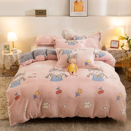 91家纺网 家纺一手货源 找家纺 （总）优家居 2023新款加厚保暖雪花绒四件套