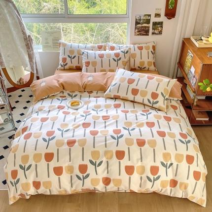 91家纺网 家纺一手货源 找家纺 田野 2022新款全棉加厚磨毛四件套 拉斐尔