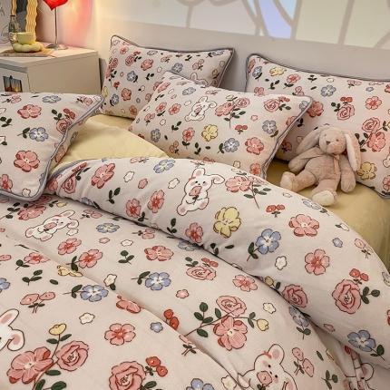 91家纺网 家纺一手货源 找家纺 （总）塔塔 2025新款直播爆款高克重圆网包边牛奶绒单被套