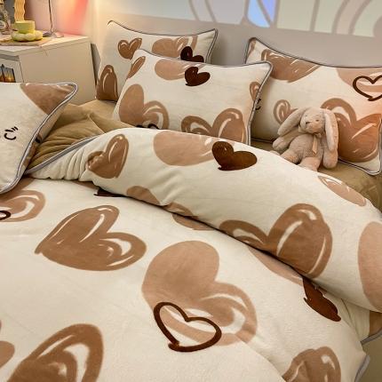 91家纺网 家纺一手货源 找家纺 （总）塔塔 2025新款直播爆款高克重圆网包边牛奶绒单被套