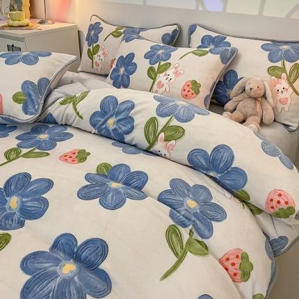 91家纺网 家纺一手货源 找家纺 （总）塔塔 2025新款直播爆款高克重圆网包边牛奶绒单被套