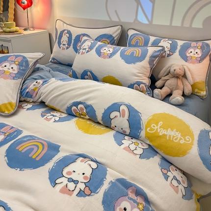 91家纺网 家纺一手货源 找家纺 （总）塔塔 2025新款直播爆款高克重圆网包边牛奶绒单被套