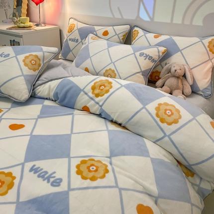 91家纺网 家纺一手货源 找家纺 （总）塔塔 2025新款直播爆款高克重圆网包边牛奶绒单被套