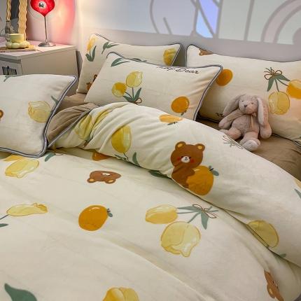 91家纺网 家纺一手货源 找家纺 （总）塔塔 2025新款直播爆款高克重圆网包边牛奶绒单被套