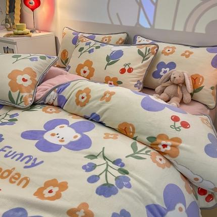 91家纺网 家纺一手货源 找家纺 （总）塔塔 2025新款直播爆款高克重圆网包边牛奶绒四件套