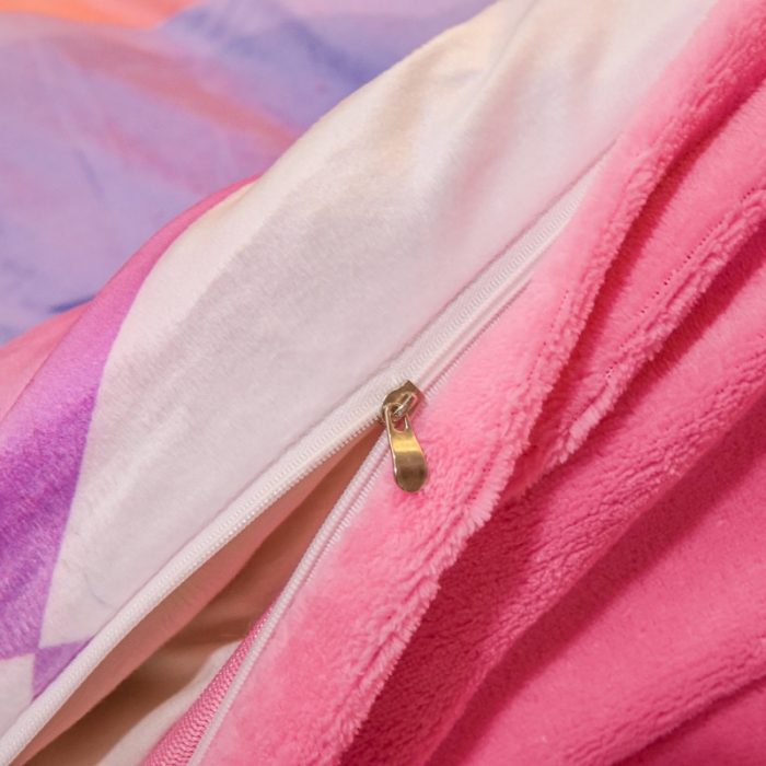 91家纺网 家纺一手货源 找家纺 ds生活馆2025新款大版卡通水晶牛奶珊瑚绒单被套三四件套 星黛露紫