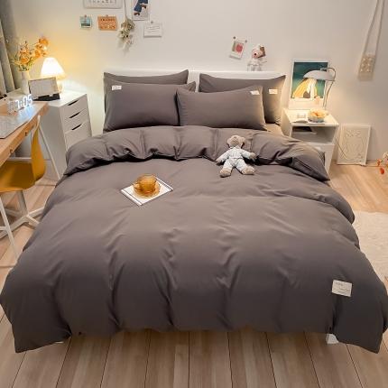 91家纺网 家纺一手货源 找家纺 总（玉海棠）2022新款日式简约风美棉水洗棉四件套单被套