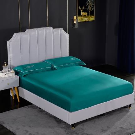 91家纺网 家纺一手货源 找家纺 80支埃及长绒棉时尚绣床笠四件套全棉单件床笠