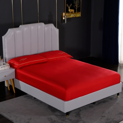 91家纺网 家纺一手货源 找家纺 80支埃及长绒棉时尚绣床笠四件套全棉单件床笠