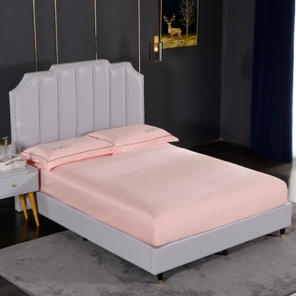 91家纺网 家纺一手货源 找家纺 80支埃及长绒棉时尚绣床笠四件套全棉单件床笠