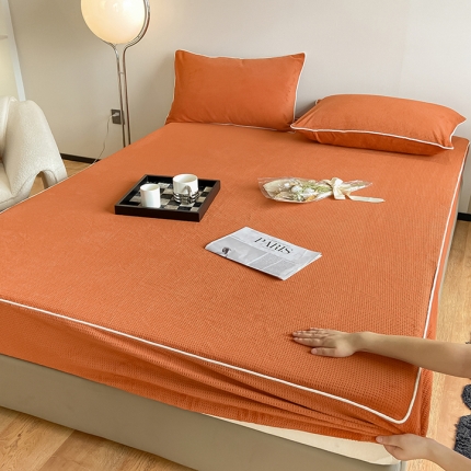 91家纺网 家纺一手货源 找家纺 （总）可恩欣 超柔全消光牛奶绒华夫格床笠高颜值百搭床垫保护套