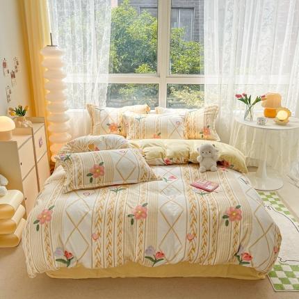 91家纺网 家纺一手货源 找家纺 （总）2022慕尚高克重田园风牛奶绒系列单被套