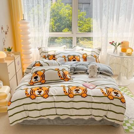 91家纺网 家纺一手货源 找家纺 （总）2022慕尚高克重田园风牛奶绒系列单被套