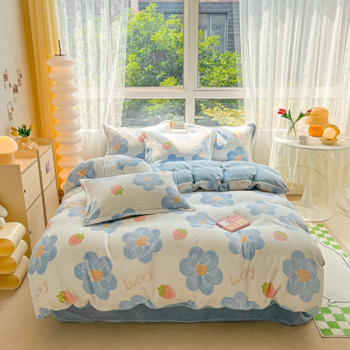 91家纺网 家纺一手货源 找家纺 （总）2022慕尚高克重田园风牛奶绒系列单被套