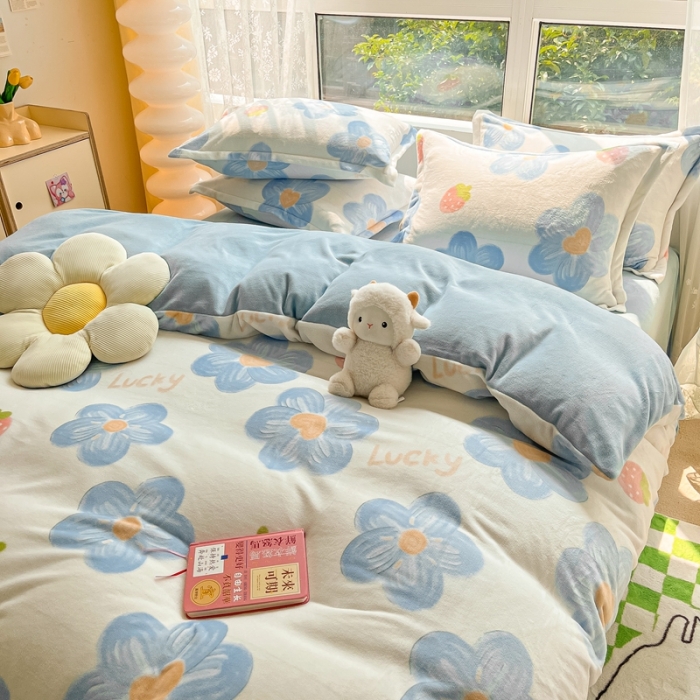 91家纺网 家纺一手货源 找家纺 （总）2022慕尚高克重田园风牛奶绒系列单被套