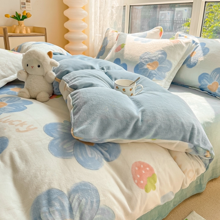 91家纺网 家纺一手货源 找家纺 （总）2022慕尚高克重田园风牛奶绒系列单被套