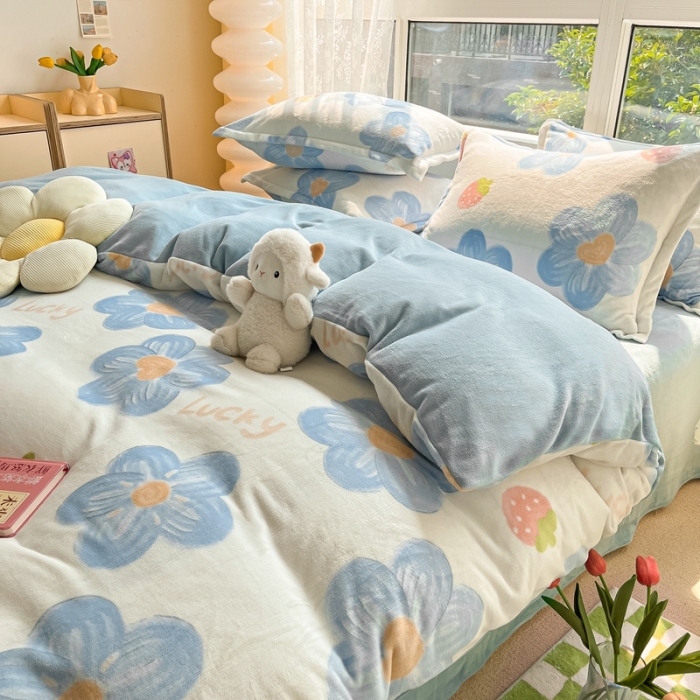 91家纺网 家纺一手货源 找家纺 （总）2022慕尚高克重田园风牛奶绒系列单被套