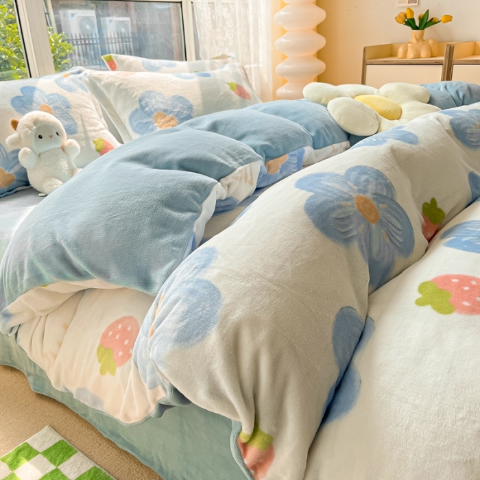 91家纺网 家纺一手货源 找家纺 （总）2022慕尚高克重田园风牛奶绒系列单被套