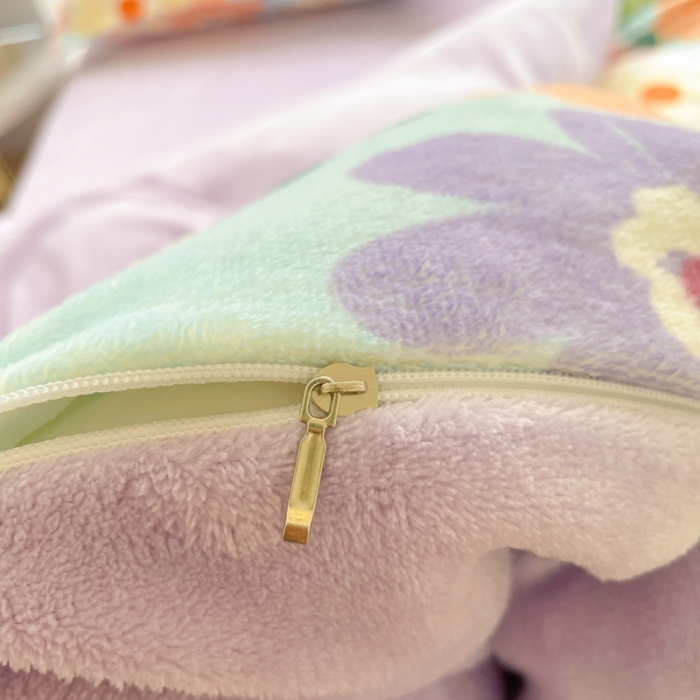 91家纺网 家纺一手货源 找家纺 2022慕尚高克重田园风牛奶绒系列单被套 布蓝卡