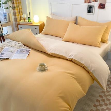 91家纺网 家纺一手货源 找家纺 （总）米瑞娜2022新款纯色磨毛双拼四件套