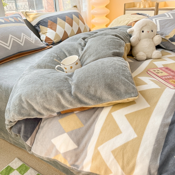 91家纺网 家纺一手货源 找家纺 2022慕尚高克重田园风牛奶绒系列单被套 古雅