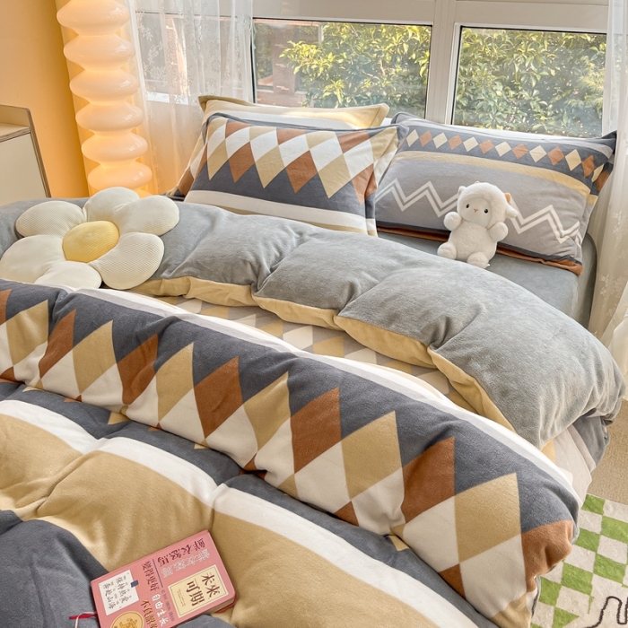 91家纺网 家纺一手货源 找家纺 2022慕尚高克重田园风牛奶绒系列单被套 古雅