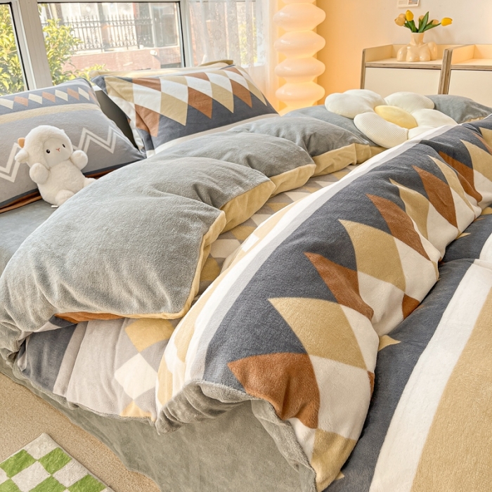 91家纺网 家纺一手货源 找家纺 2022慕尚高克重田园风牛奶绒系列单被套 古雅