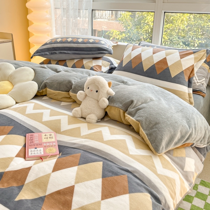 91家纺网 家纺一手货源 找家纺 2022慕尚高克重田园风牛奶绒系列单被套 古雅