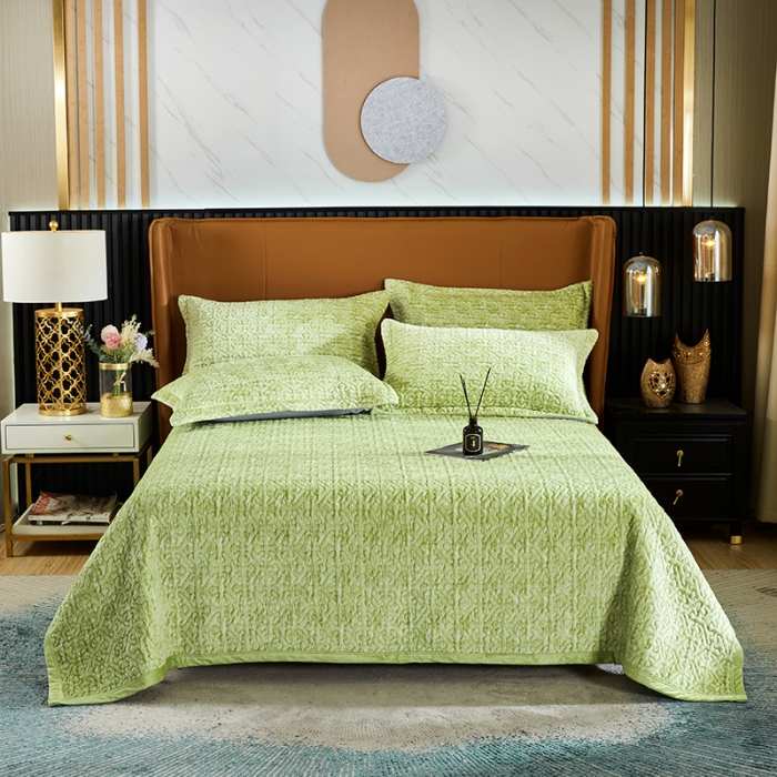 91家纺网 家纺一手货源 找家纺 佳梦家纺2022新款脏脏色织牛奶绒盖毯 脏脏-果绿